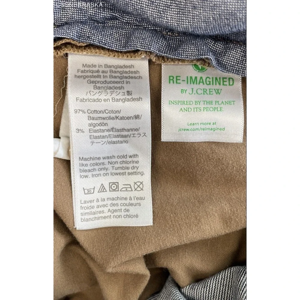 J.Crew Men's 250 Skinny Chino Pants Tan Khaki Stretch Cotton Twill Size 31x34